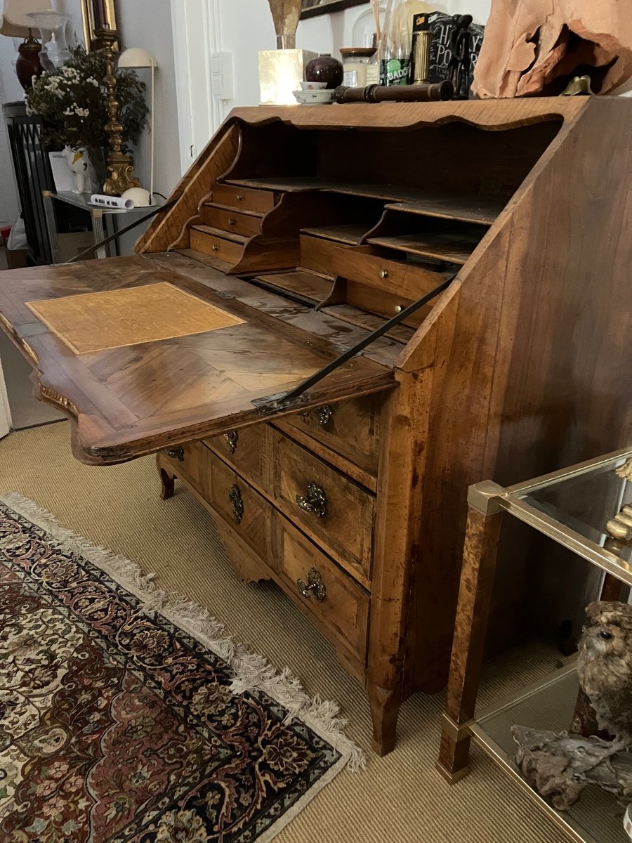 Dos d'âne XVIII Eme Chest Of Drawers Office Marquetry Furniture Sloping Desk -photo-3