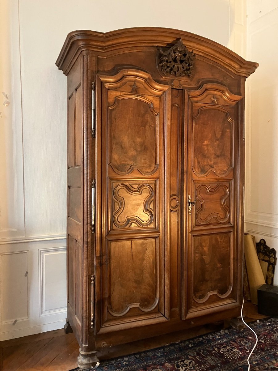 18th Century Walnut Castle Cabinet Antique Furniture -photo-6