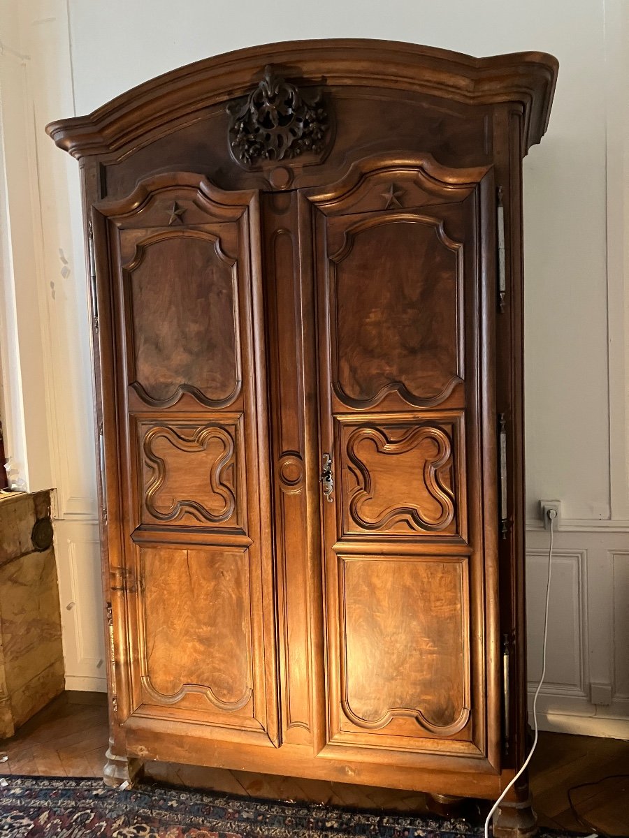 18th Century Walnut Castle Cabinet Antique Furniture -photo-7