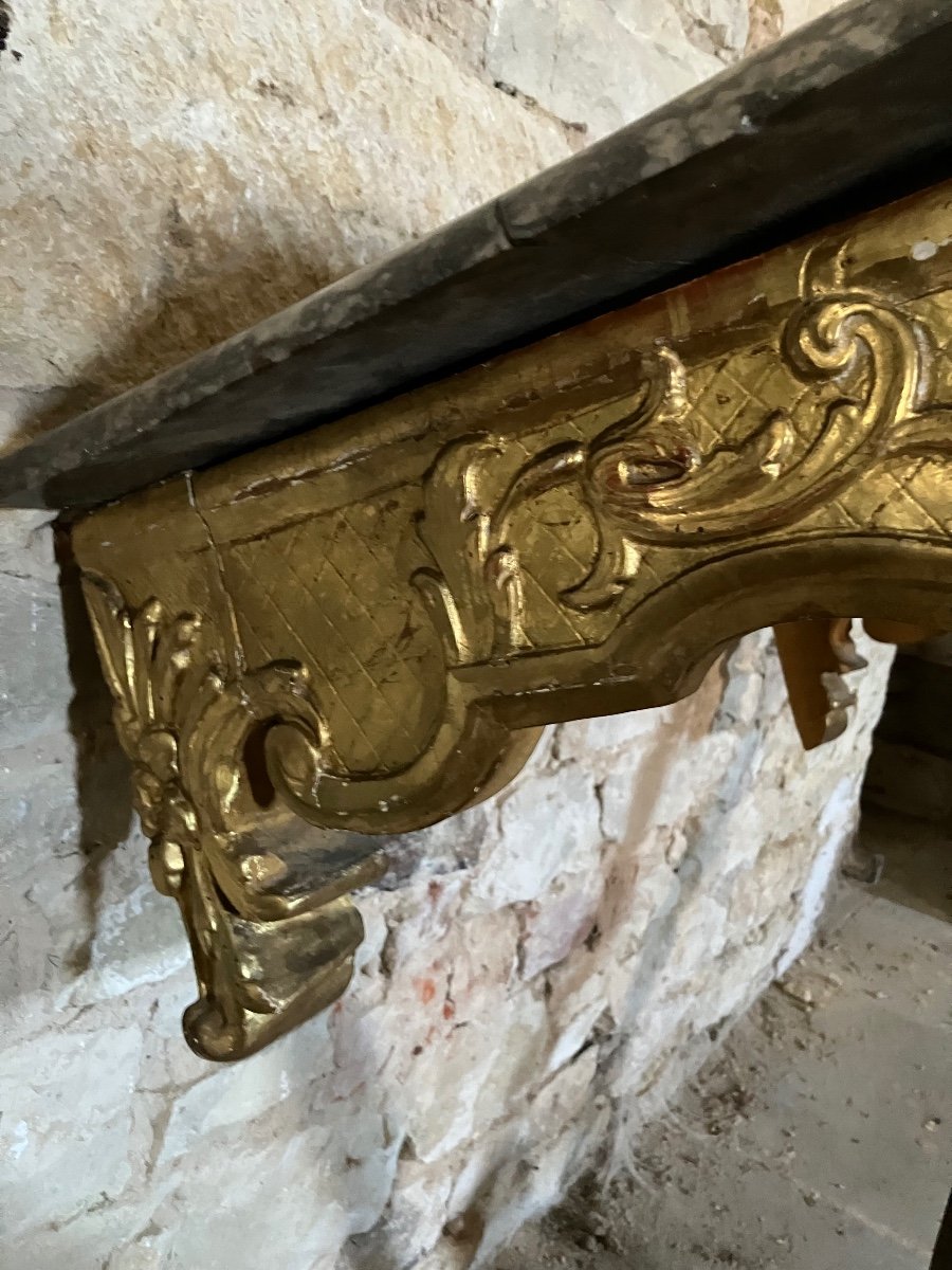  Louis XIV Console In Gilded Wood Furniture -photo-3