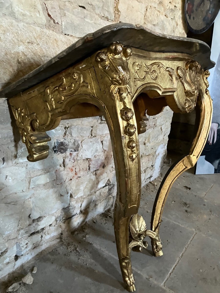  Louis XIV Console In Gilded Wood Furniture -photo-4