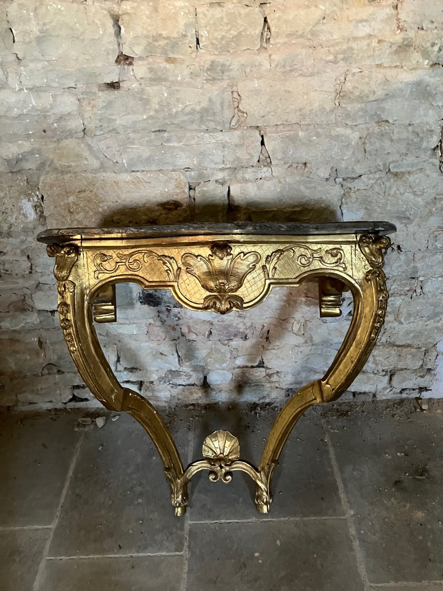  Louis XIV Console In Gilded Wood Furniture 