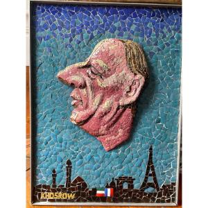 Mosaic Khosrow Khosravi Iranian Artist Iran Presidential Gift Charles De Gaulle Painting