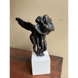 Bronze Lost Wax Coupled 20th Century Art Sculpture Design 