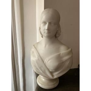 Marble Bust Joseph Durham London England Sculpture Young Girl 