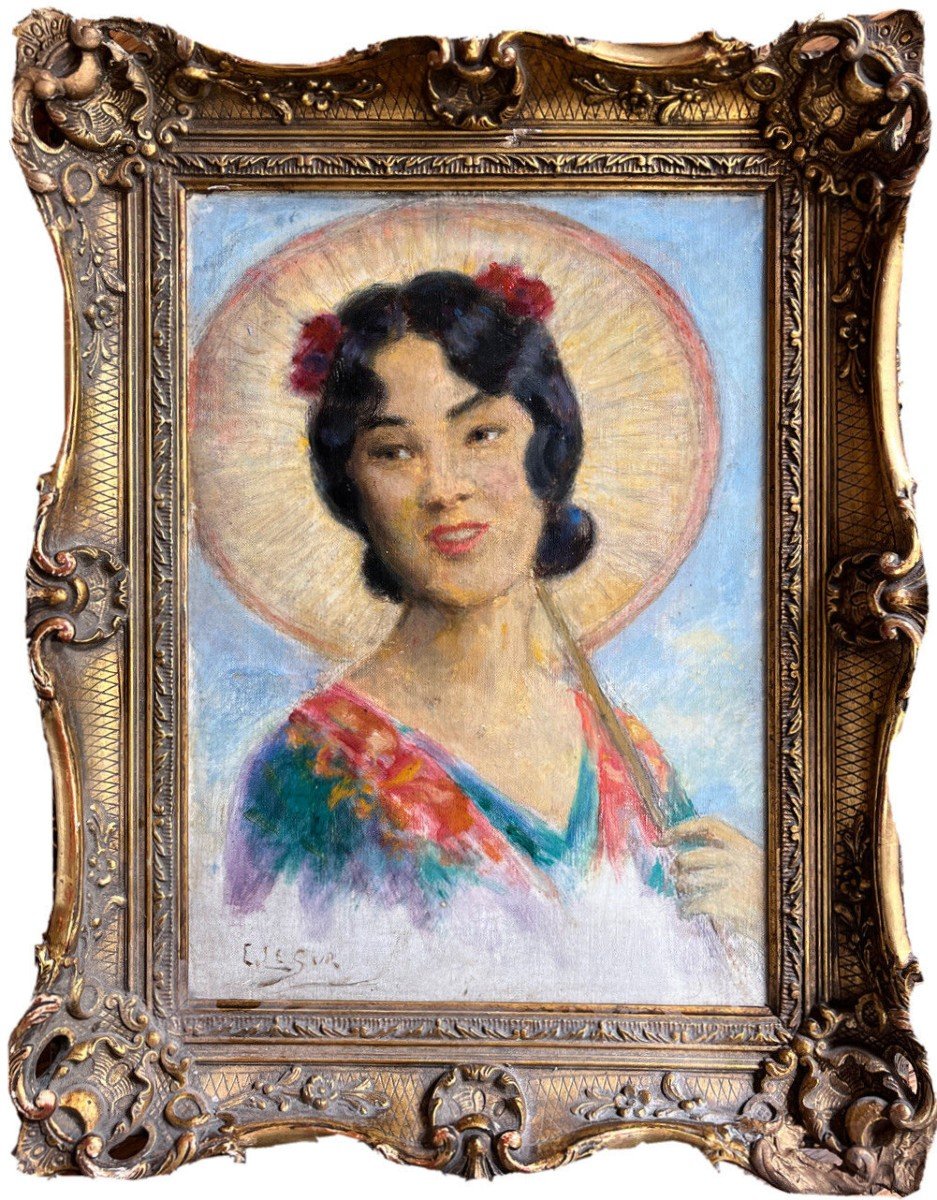 Proantic: C. Lesur Born 1931 - Post Impressionism Asia Japan Portrait