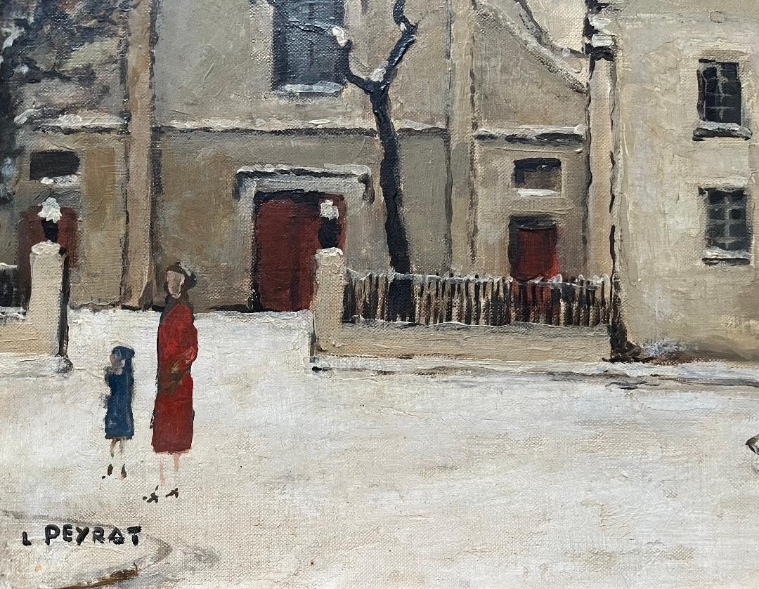 Tableau Paris Montmartre Le Sacré Coeur Peinture Signée Louis Peyrat ( 1911-1999)-photo-2