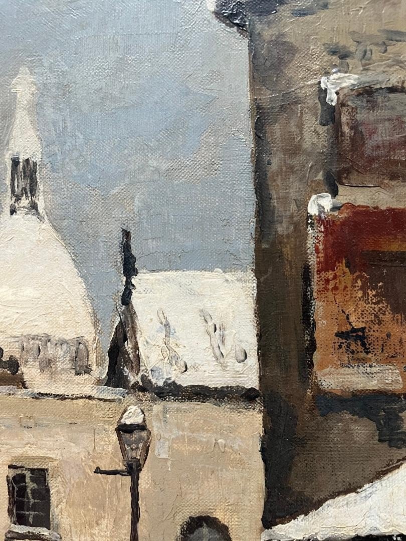 Tableau Paris Montmartre Le Sacré Coeur Peinture Signée Louis Peyrat ( 1911-1999)-photo-1