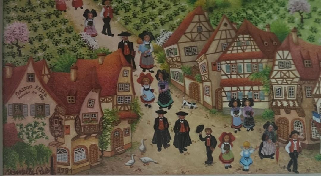 Naive Painting Alsace French Naive School Dated 1981 Painting Signed Danielle Relev ... ?-photo-4