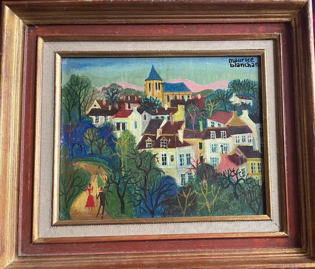 Painting From The Montmartre School In Paris, Naive Painting, Signed Maurice Blanchard, Friend Of Gen Paul-photo-2