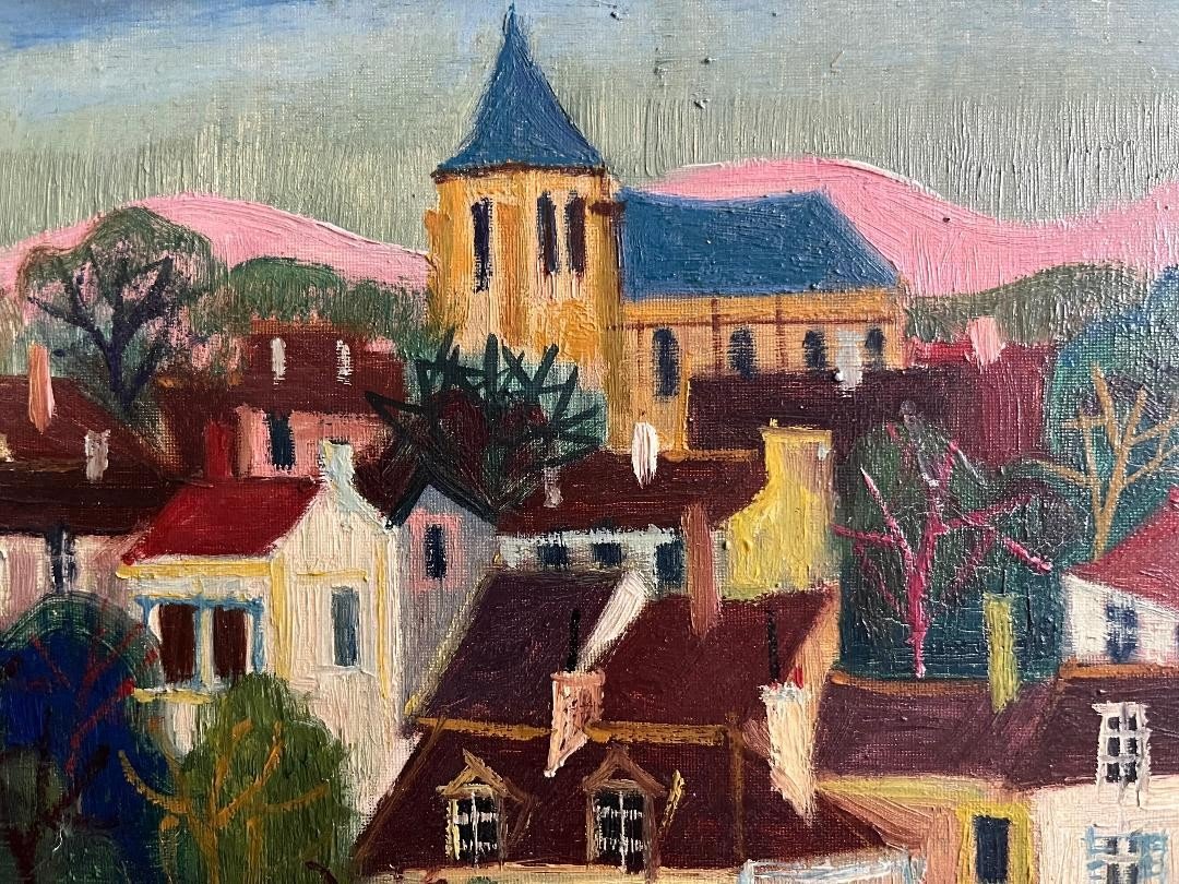 Painting From The Montmartre School In Paris, Naive Painting, Signed Maurice Blanchard, Friend Of Gen Paul-photo-1