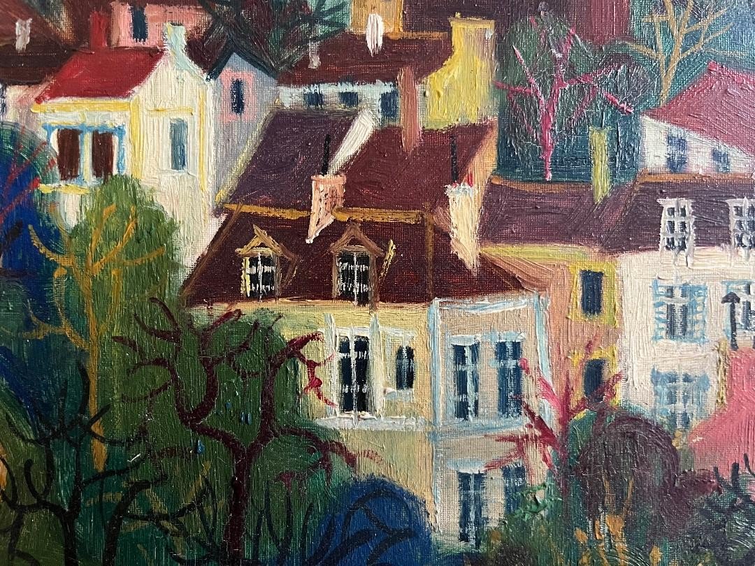 Painting From The Montmartre School In Paris, Naive Painting, Signed Maurice Blanchard, Friend Of Gen Paul-photo-2