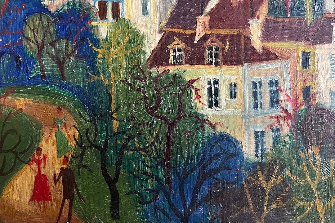 Painting From The Montmartre School In Paris, Naive Painting, Signed Maurice Blanchard, Friend Of Gen Paul-photo-5