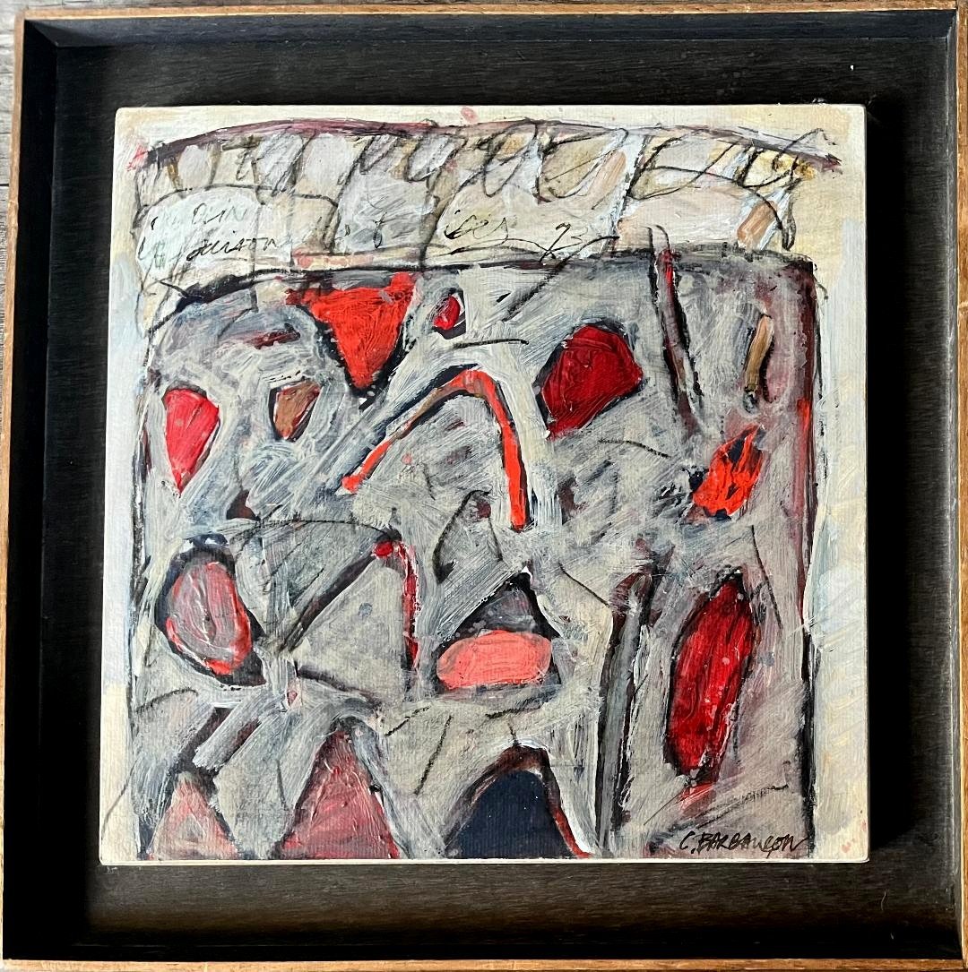 Abstract Composition Painting Signed Christian Barançon (1940-1993)