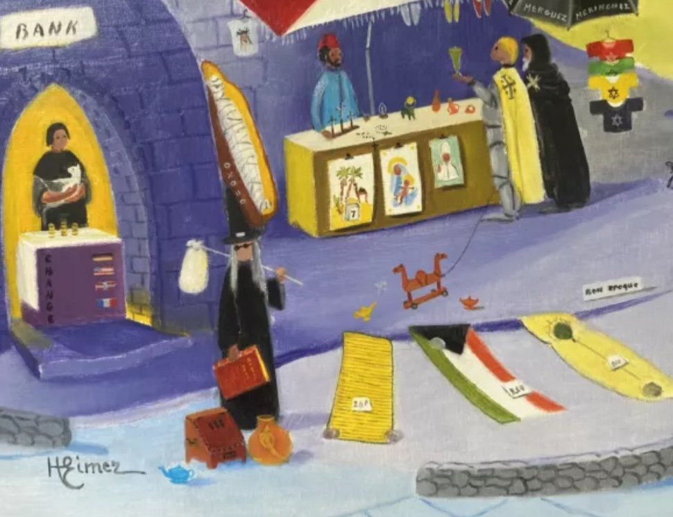 Naive Orientalist Art Painting Jerusalem The City Of Peace Painting By Hann Eimer-photo-1