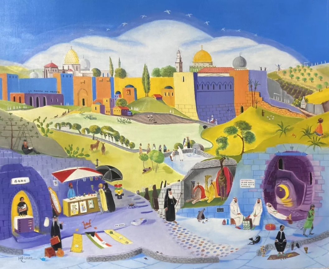 Naive Orientalist Art Painting Jerusalem The City Of Peace Painting By Hann Eimer