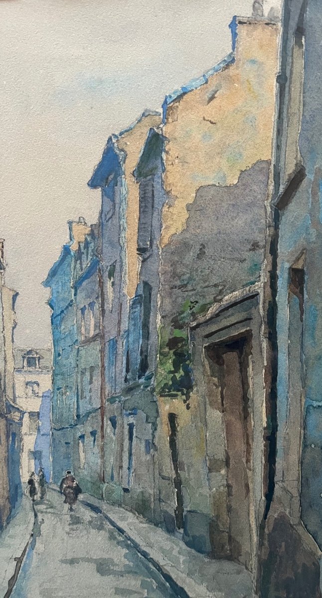 Tableau Paris Montmartre Aquarelle Sign&eacute;e Et Dat&eacute;e Victor Maunier 1948-photo-4