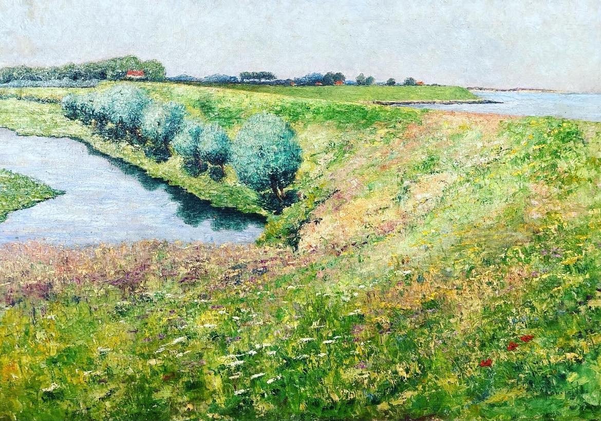 Francis Nys (1863-1900) Belgian Impressionist School "the Flat Country" Oil/canvas  - 65x92 