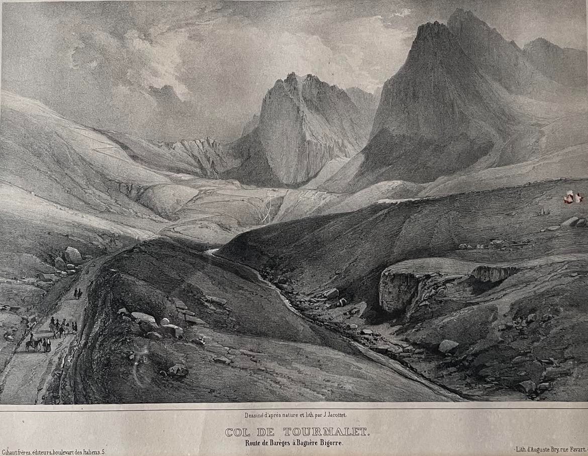 2 Lithographies anciennes "Gavarnie et  Tourmalet"- Pyrénées - Encadrées sous verre - 32x25 cm -photo-4