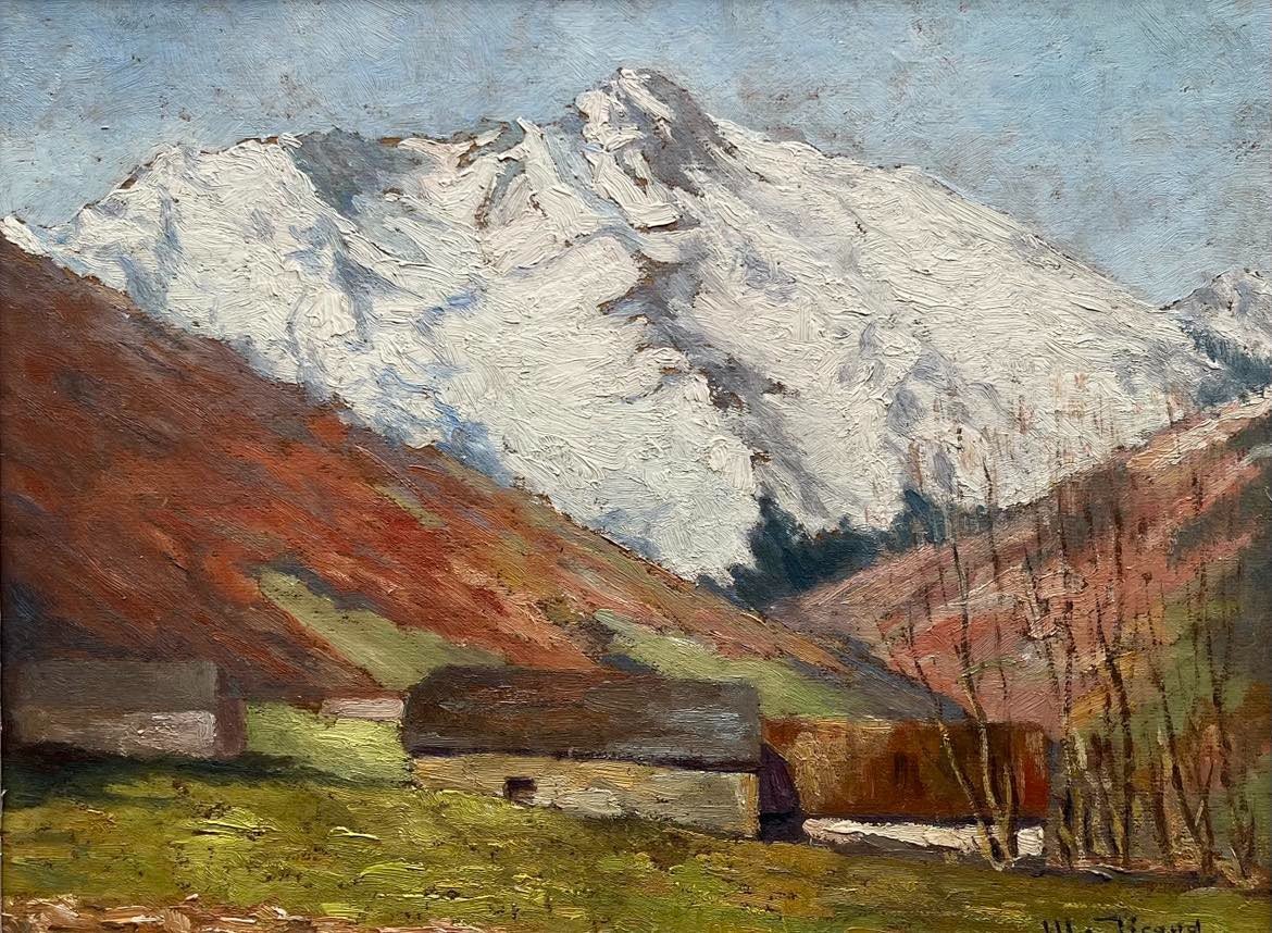 Mathis Picard (1854 Limoges – 1938 Biarritz) - Lesponne Valley-pyrenees Oil/panel Signed 33x25 -photo-3