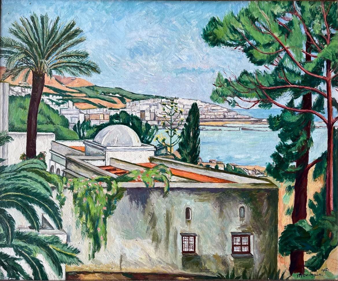 Simon Mondzain (1888-1979) "algiers, Villa Of Abdel-tiff" Oil/cardboard Signed-1967-46x37 Cm