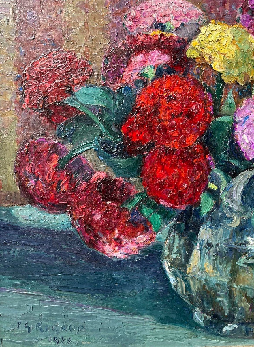 Pierre Gaston RIGAUD (1874 - 1939) "Vase de fleurs" HSP SBG et datée 1922 - 37x46 cm -photo-4