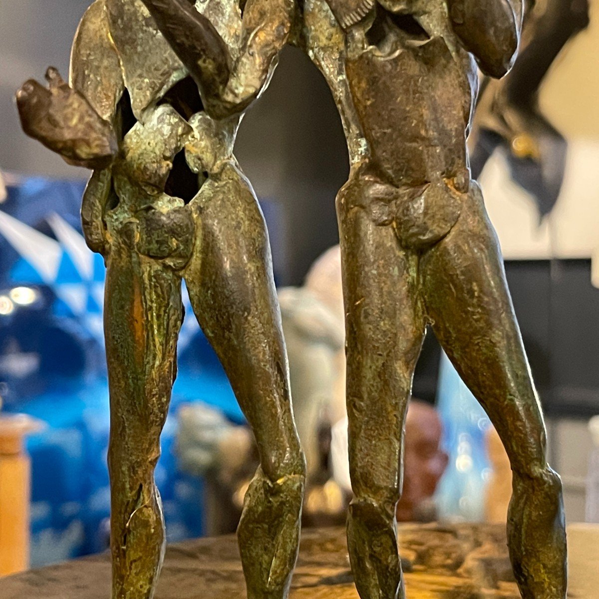 Jean Delcourt "baseball Players", Bronze Sculpture, Lost Wax, Unique 1/1, 2002-photo-3