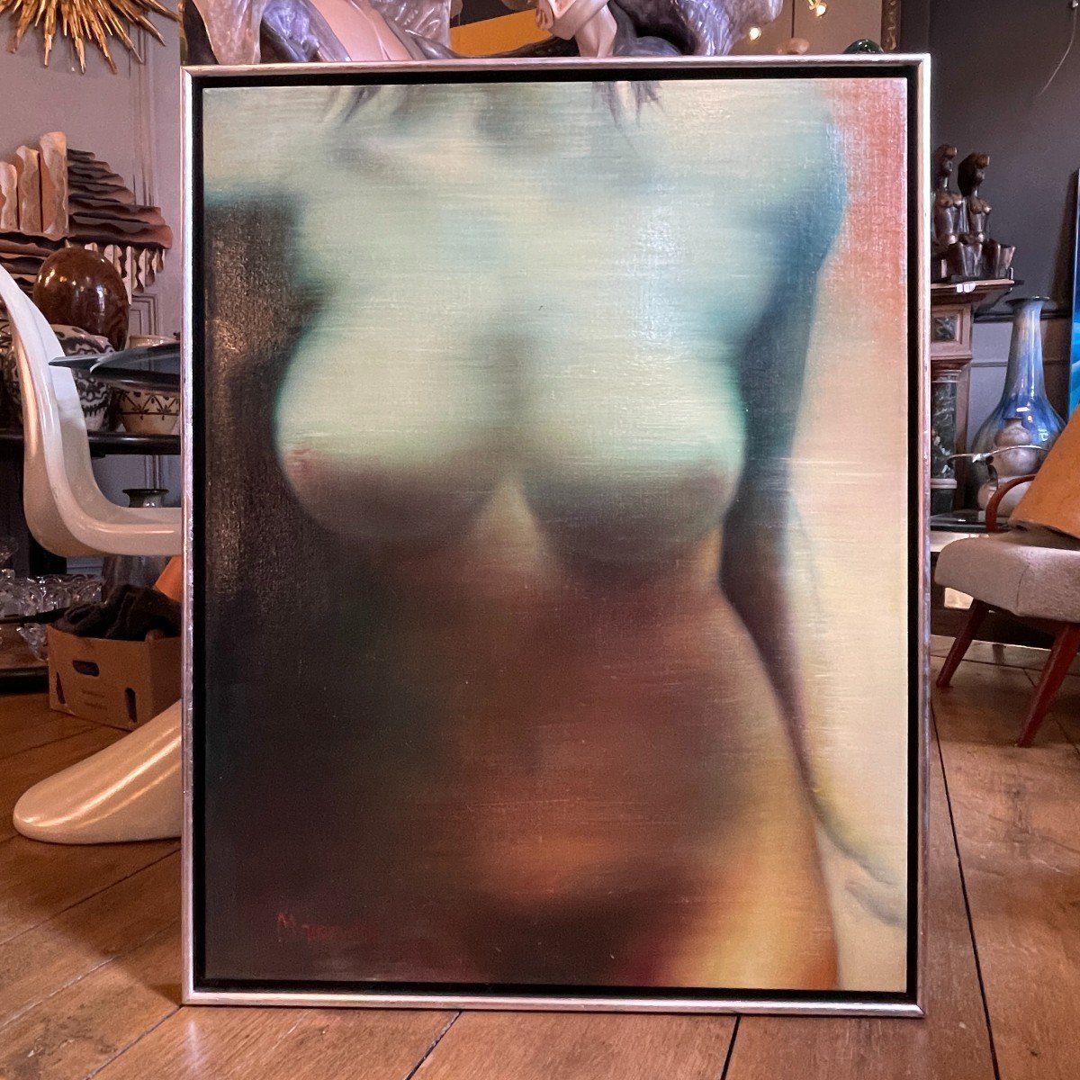 Mackowiak Erwin "nude 1972" Belgian Pop'art & Hyperrealist Painting / Oil On Canvas-photo-7