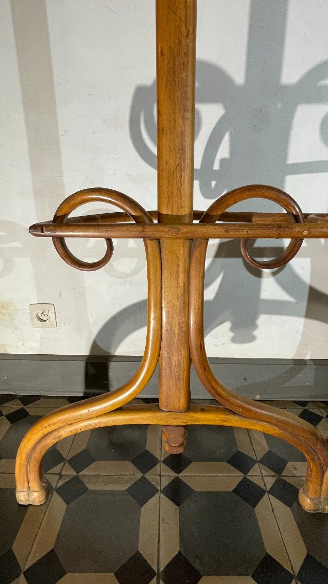 Michael Thonet Gebrüder / Freres, Double Porte Manteau N°1 Bois Courbé Et Miroir, Ca 1888-photo-5