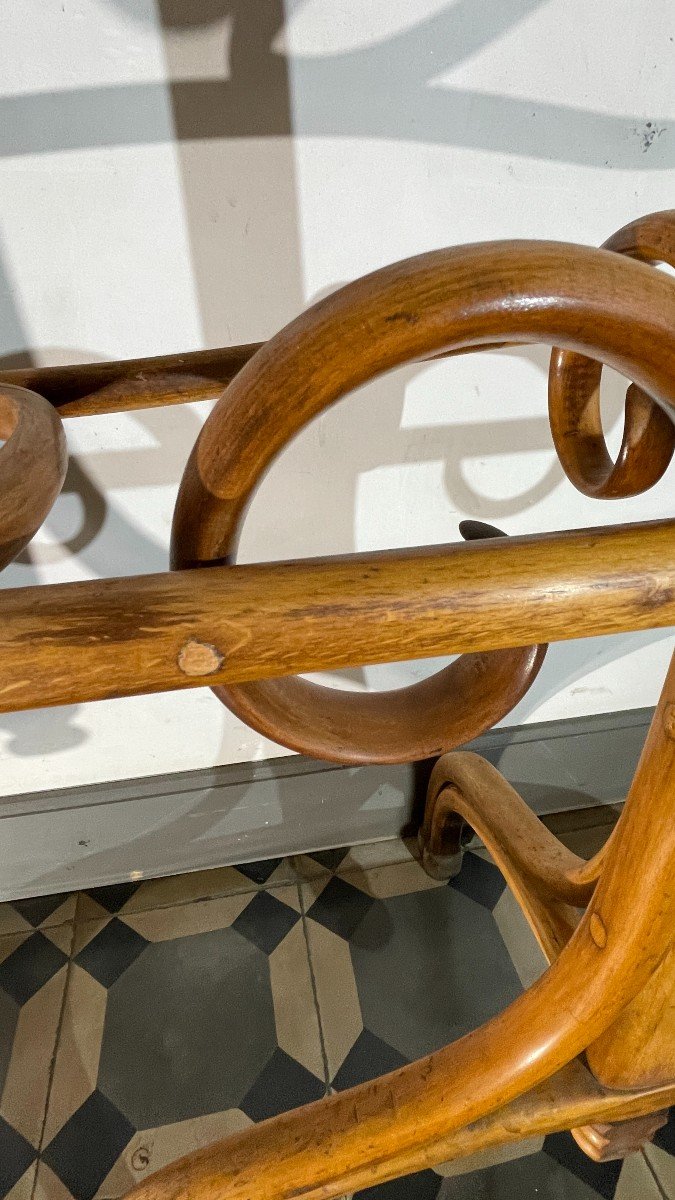 Michael Thonet Gebrüder / Freres, Double Porte Manteau N°1 Bois Courbé Et Miroir, Ca 1888-photo-6