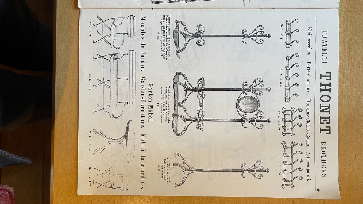 Michael Thonet Gebrüder / Freres, Double Porte Manteau N°1 Bois Courbé Et Miroir, Ca 1888-photo-8