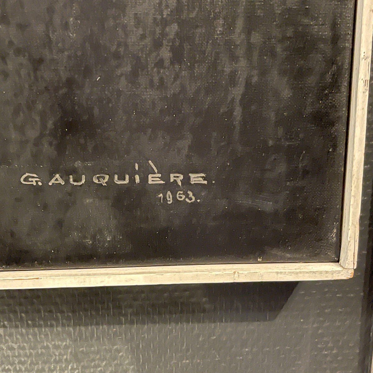 Gilbert Auquiere, Abstract Painting "nocturne XX", Large Oil On Canvas, 1963-photo-5