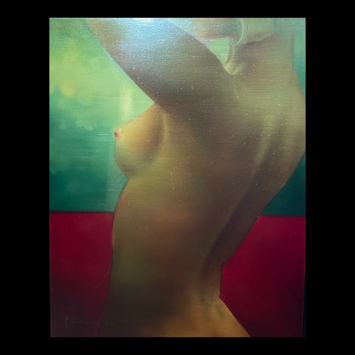 Erwin Mackowiak "nude Tamara" Belgian Pop'art Painting, Hyperrealistic Oil On Canvas, 1972