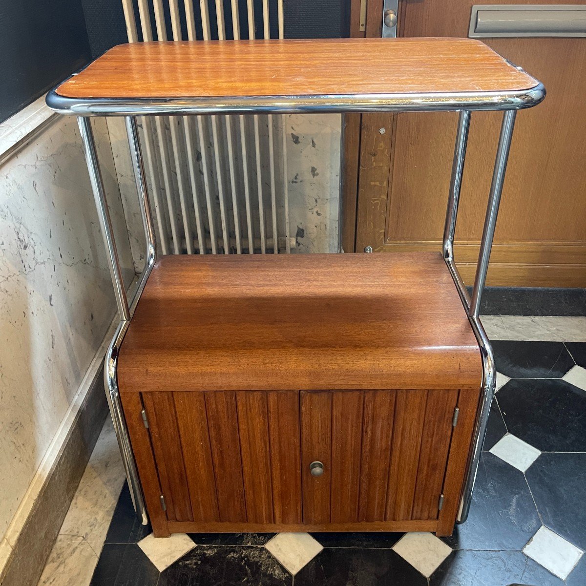 Modernist Art Deco Bauhaus Occasional Furniture Tubular Chrome Steel & Wood, Ca 1920/30		-photo-2