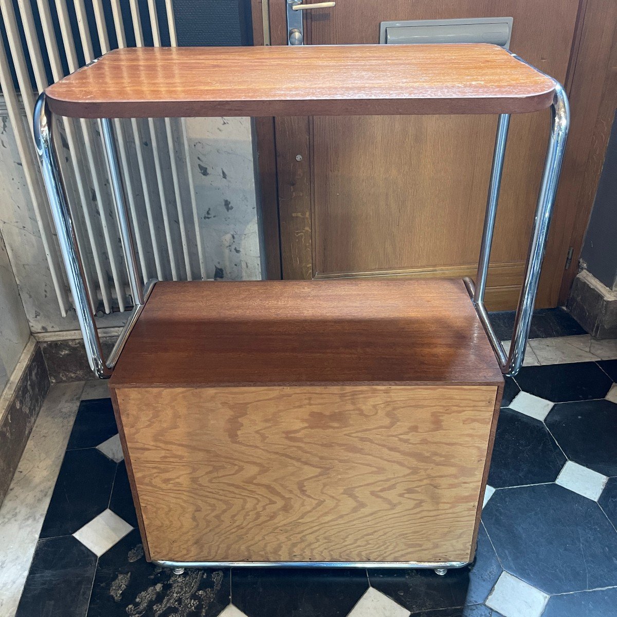 Modernist Art Deco Bauhaus Occasional Furniture Tubular Chrome Steel & Wood, Ca 1920/30		-photo-8