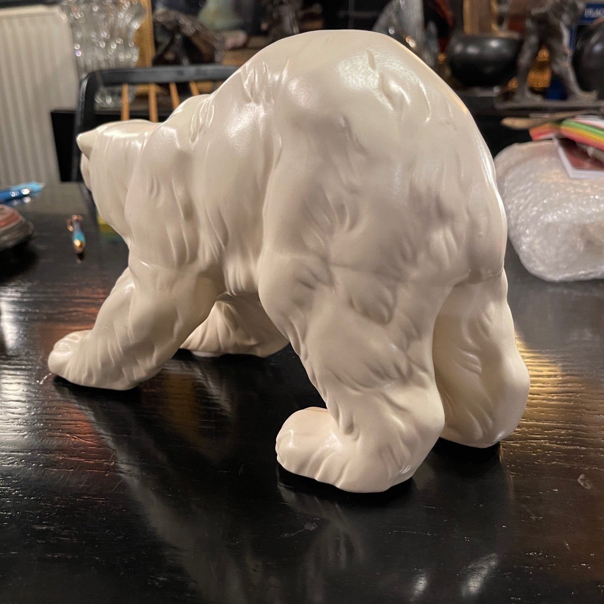 Polar Bear, Art Deco Ceramic Sculpture, Circa 1930-photo-4