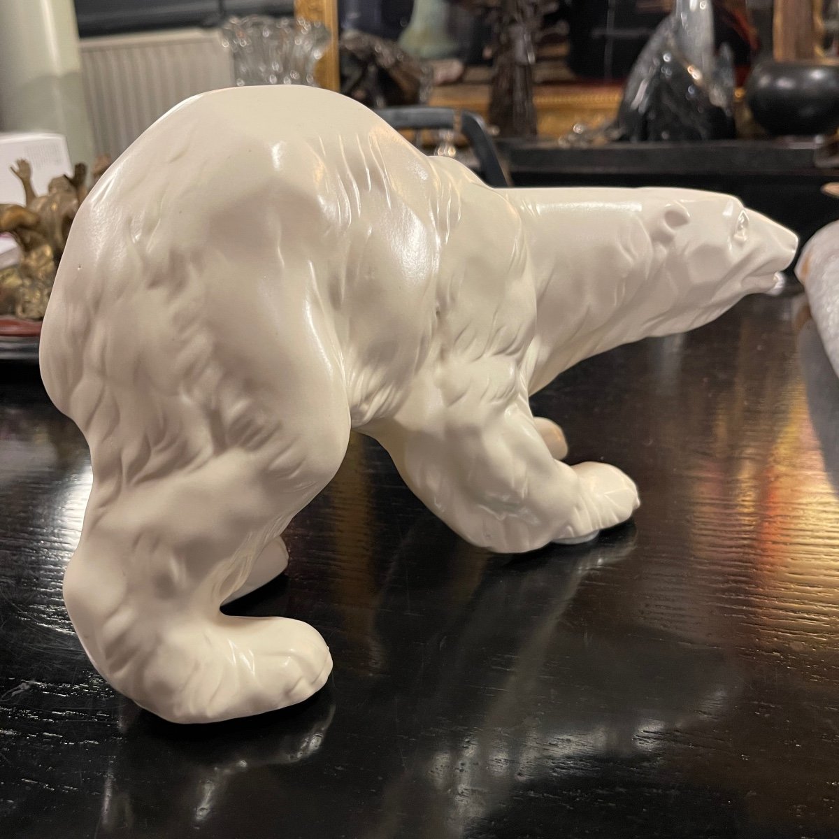 Polar Bear, Art Deco Ceramic Sculpture, Circa 1930-photo-2