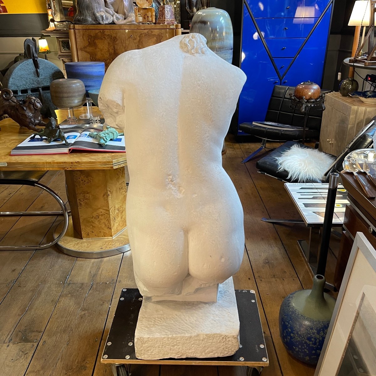 Lola Di Vito *large Studio Plaster* 109cm Sculpture Bust Torso Of Nude Woman, Unique Piece-photo-1