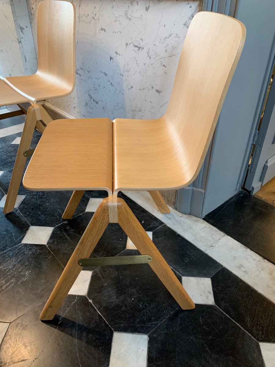 Ronan & Erwan Bouroullec Pour Hay Copenhague, Suite De 4 Chaises Empilables-photo-4