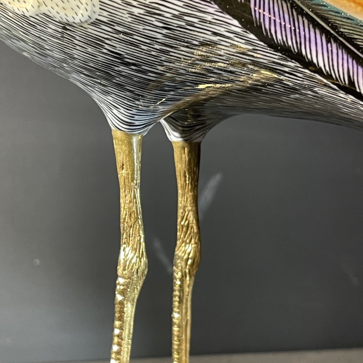 Giulia Mangani / Oggetti 'lapwing Bird' Gilt Bronze Sculpture, Hollywood Regency, 1970-photo-1