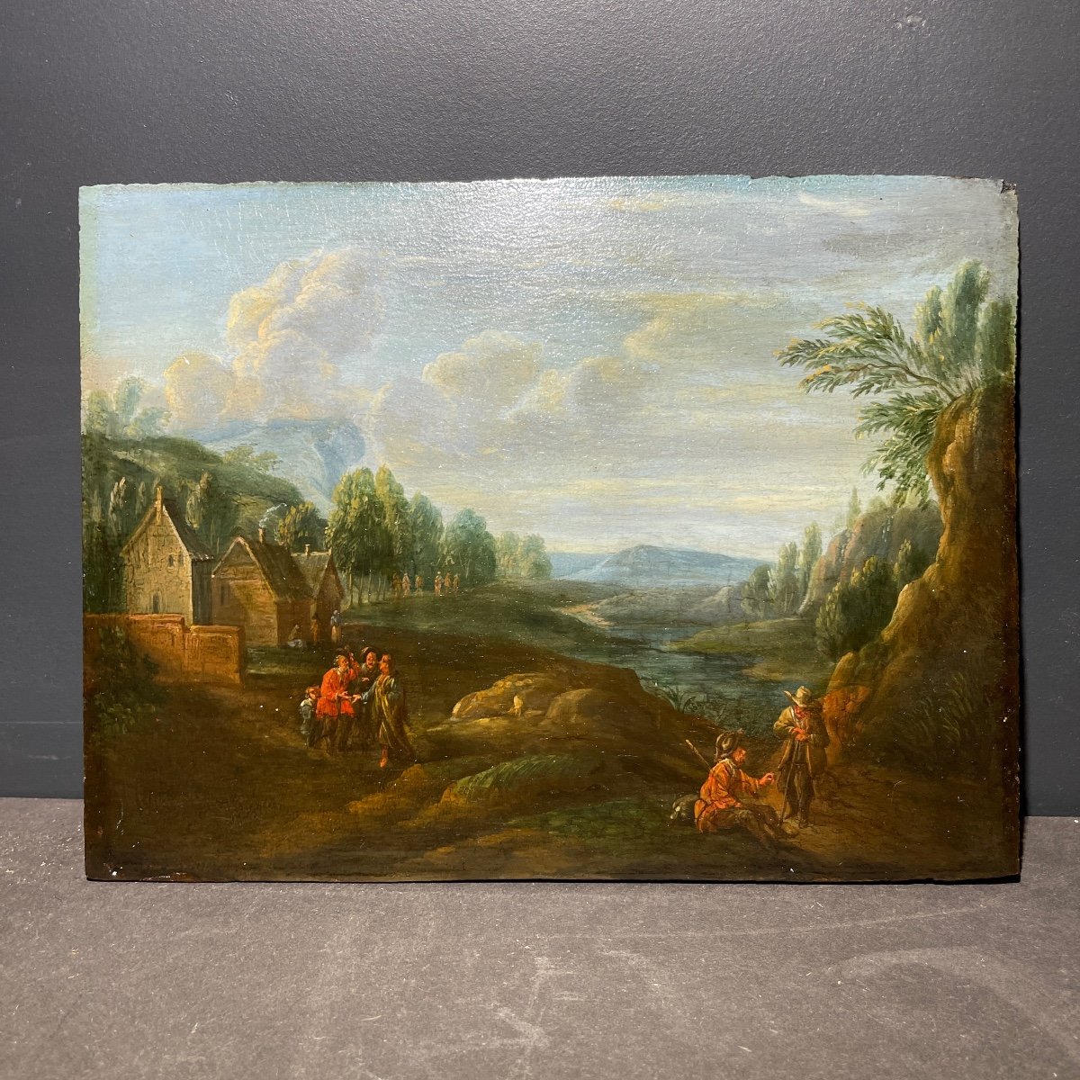 Entourage De Jan Peeter Verdussen,  Paire De Petits Tableaux, Huile Sur Panneau, 18ème Siècle-photo-4