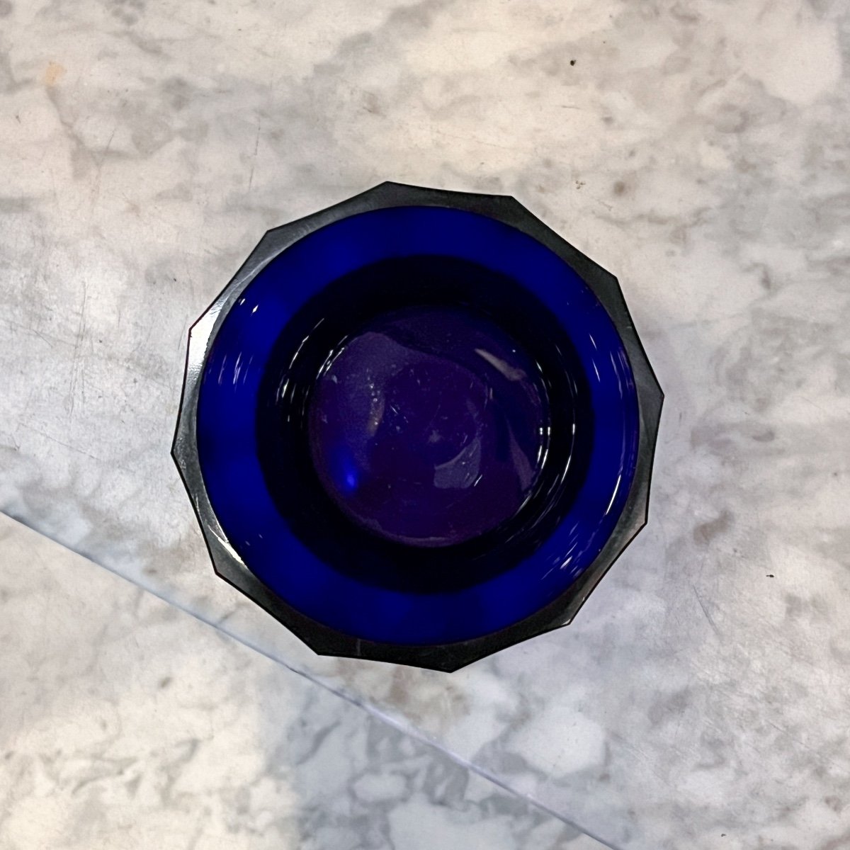 Moser Karlsbad, Design Josef Hoffmann, Cristal Taillé, Bleu Cobalt, Wiener Werkstatte, Ca 1925-photo-3