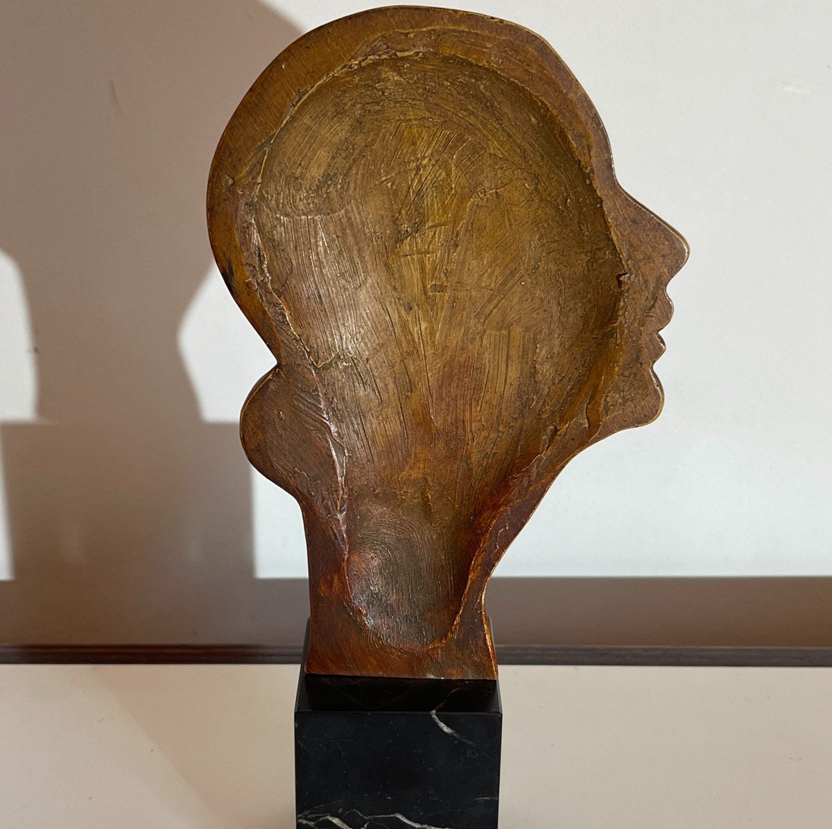 Antonio Banchelli 'profile De Femme Garçonne' Sculpture Art Déco En Terre Cuite, Ca 1920-photo-7