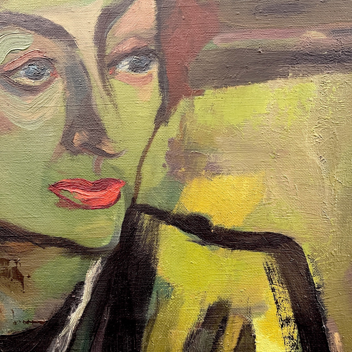 Luc Perot 'colette' Portrait Of A Woman Fauvist, Oil On Canvas Painting 1947-photo-2