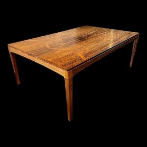 Grande Table Basse / De Salon En Palissandre, Design Scandinave, Ca 1960