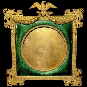 Empire Guilloche Enamel Photo Frame, Imperial Eagle, House Of Carl Fabergé Style, 19th Century