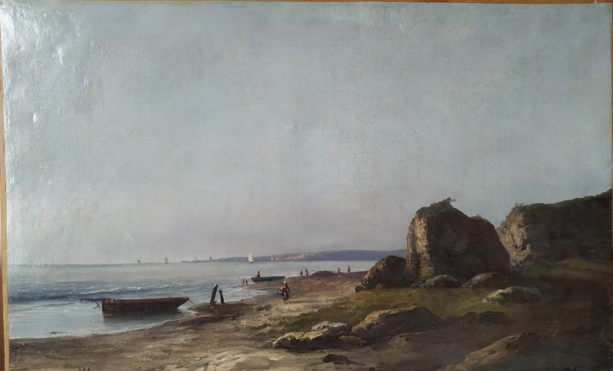 29 - H. Mosny Marine. Oil On Canvas XIXth Century-photo-3