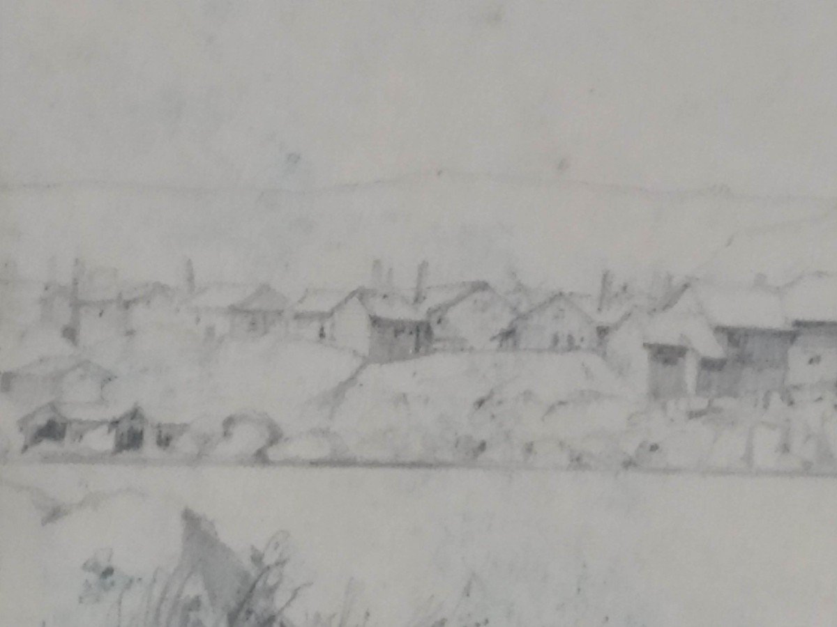 Eugène Ciceri "view Of Thorshavn In 1839" Drawing-photo-4