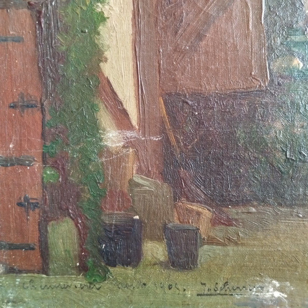 Jjscherrer: "chennevières Old House" Oil On Canvas 1905-photo-3