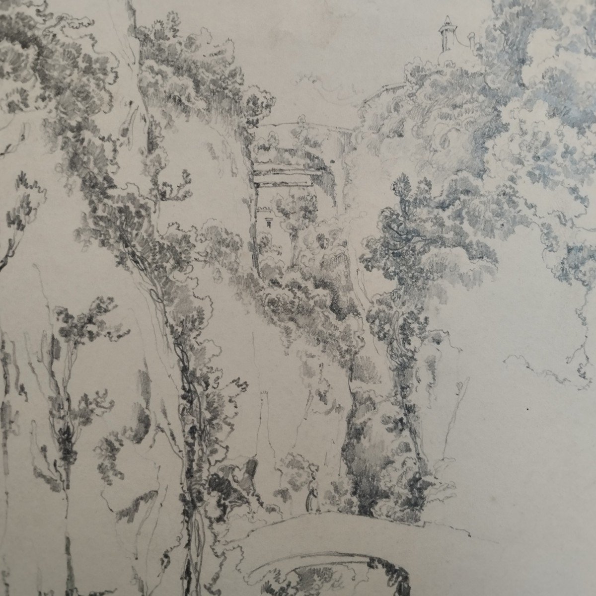 Beniamino Di Francesco "ravine In Sorrento" Pencil Drawing July 1834.-photo-3
